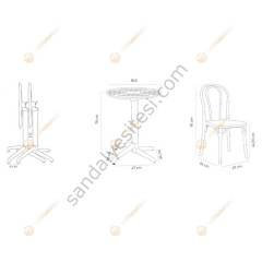 Grenada Sabit Masa Takımı 2 Kişilik