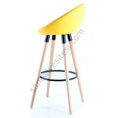 Laria Ahşap Ayaklı Bar Sandalyesi Sarı