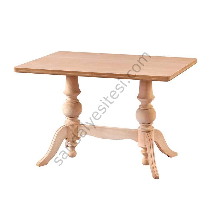 Ham 120'lik Çift Ayaklı Dikdörtgen Ahşap Masa