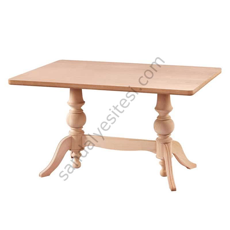 Ham 140'lık Çift Ayaklı Dikdörtgen Ahşap Masa