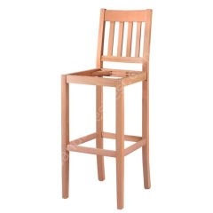 Ham Ahşap Çıtalı Döşemeli Bar Sandalyesi