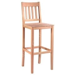 Ham Ahşap Çıtalı Izgaralı Bar Sandalyesi 65 Cm