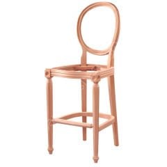 Ham Ahşap Tornalı Bar Sandalyesi