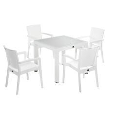 Real 4'lü Masa Sandalye Takımı 90x90 Beyaz