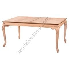 Ham Bombeli Oymalı Açılır Ahşap Yemek Masası 170'lik