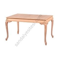 Ham Bombeli Oymalı Ahşap Yemek Masası 140'lık