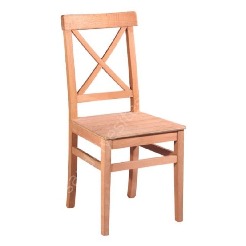 Ham Çapraz Izgaralı Ahşap Sandalye 004