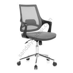 Regal Krom Ayaklı Çalışma Koltuğu Gri