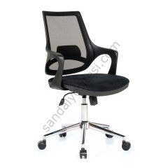 Regal Krom Ayaklı Çalışma Koltuğu Siyah