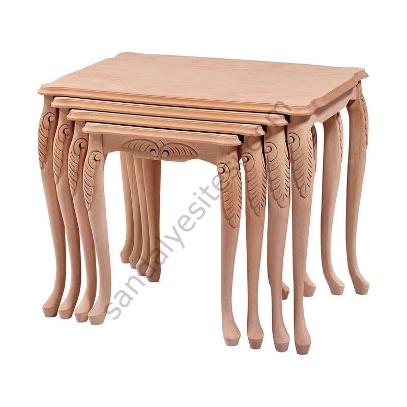 Ham Karagula Ahşap Lükens Zigon Sehpa