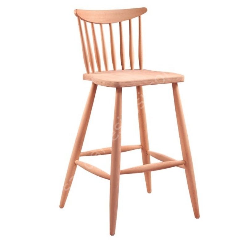 Ham Kırlangıç Ahşap Bar Sandalyesi