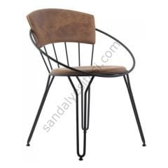 Reyman Metal Sandalye Siyah Kahve