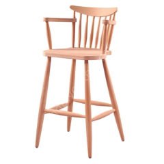 Ham Kırlangıç Kollu Ahşap Bar Sandalyesi
