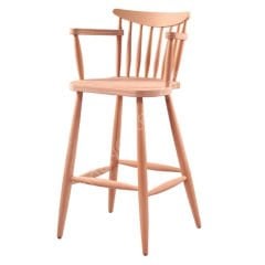 Ham Kırlangıç Kollu Ahşap Bar Sandalyesi
