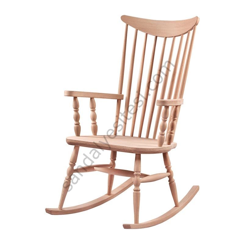 Ham Kırlangıç Tornalı Ahşap Sallanır Koltuk