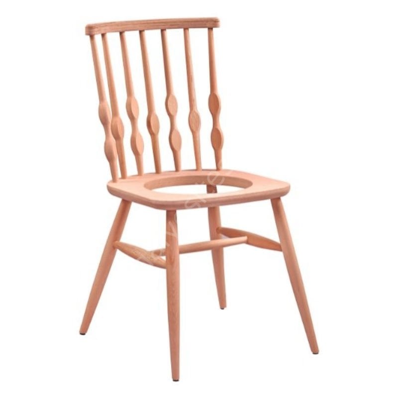 Ham Kolsuz Boncuk Döşemeli Ahşap Sandalye