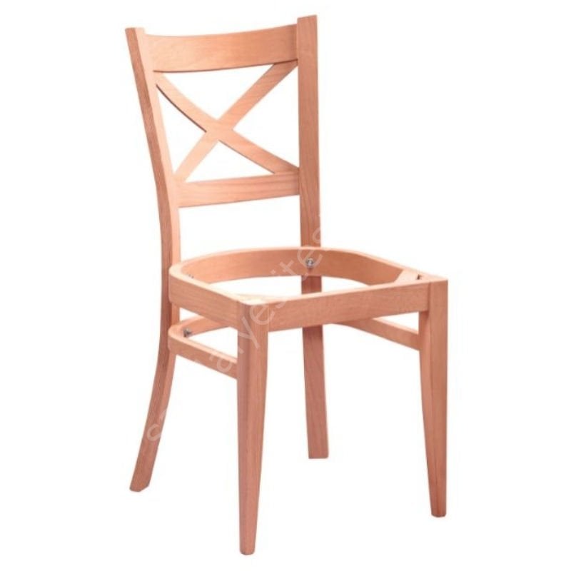 Ham Lüks Çarpı Ahşap Sandalye