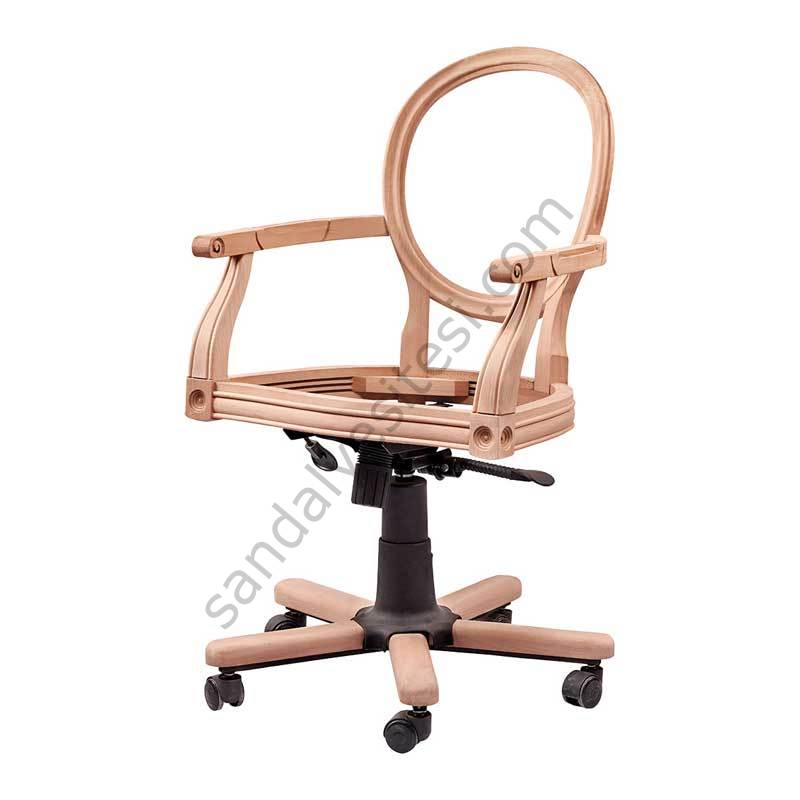 Ham Madalyon Dönerli Ahşap Müdür Koltuğu