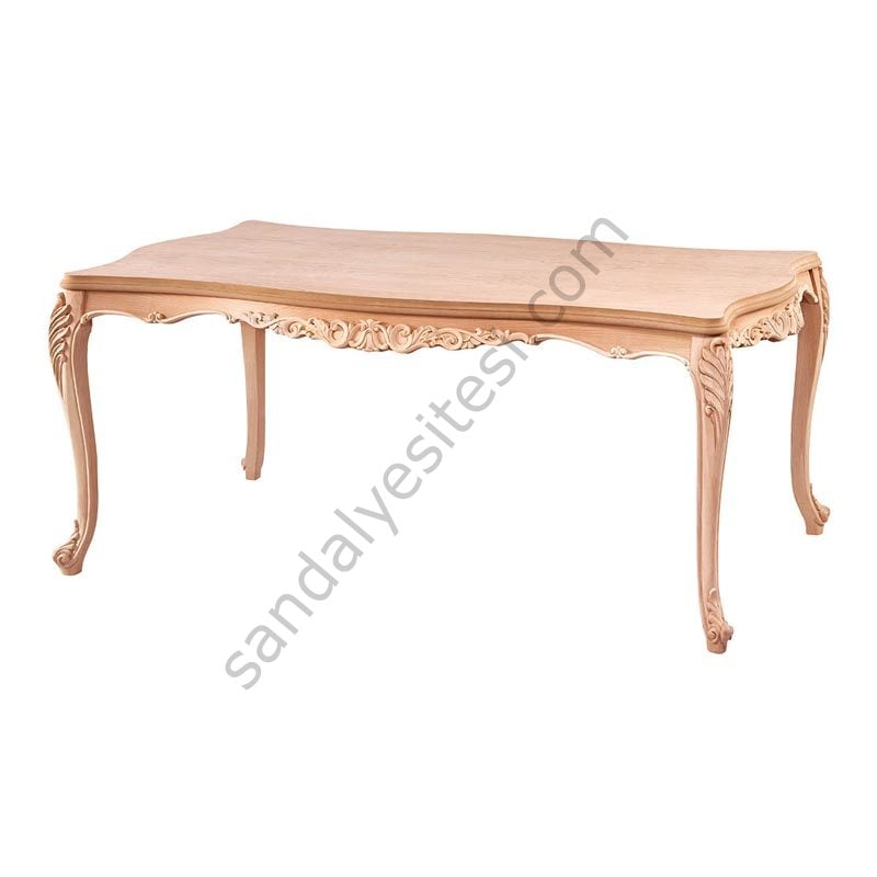 Ham Napoli Oymalı Ahşap Yemek Masası 180'lik