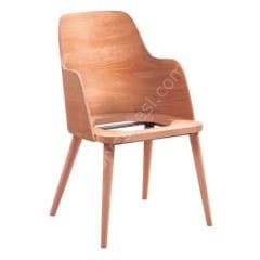 Ham Papel Lup Kollu Ahşap Sandalye