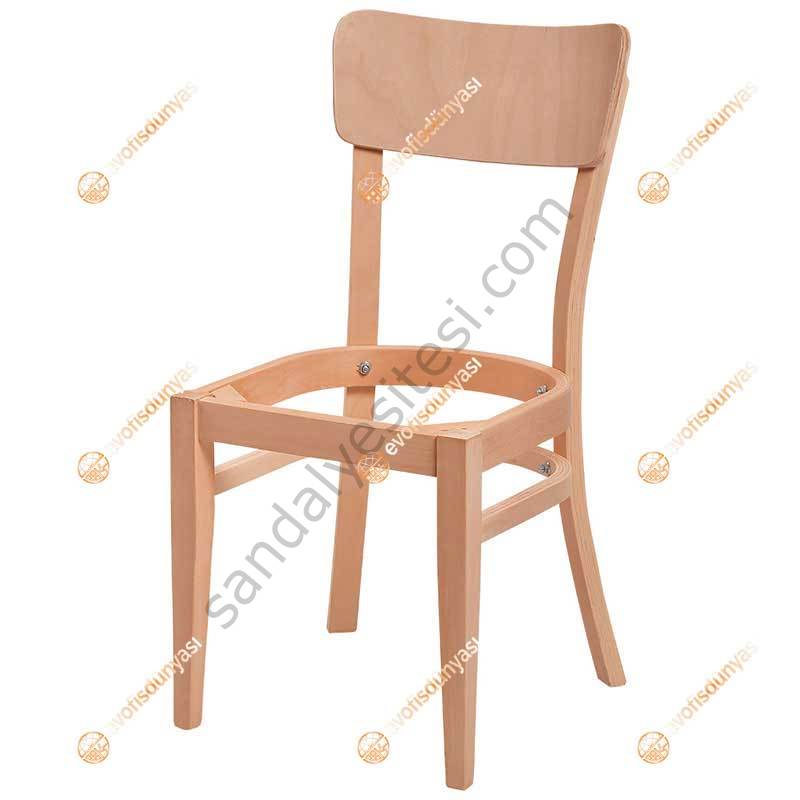 Alison Döşemeli Ham Ahşap Sandalye