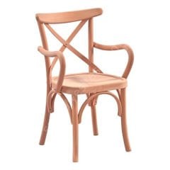 Ham Tonet Çapraz Kollu Ahşap Sandalye