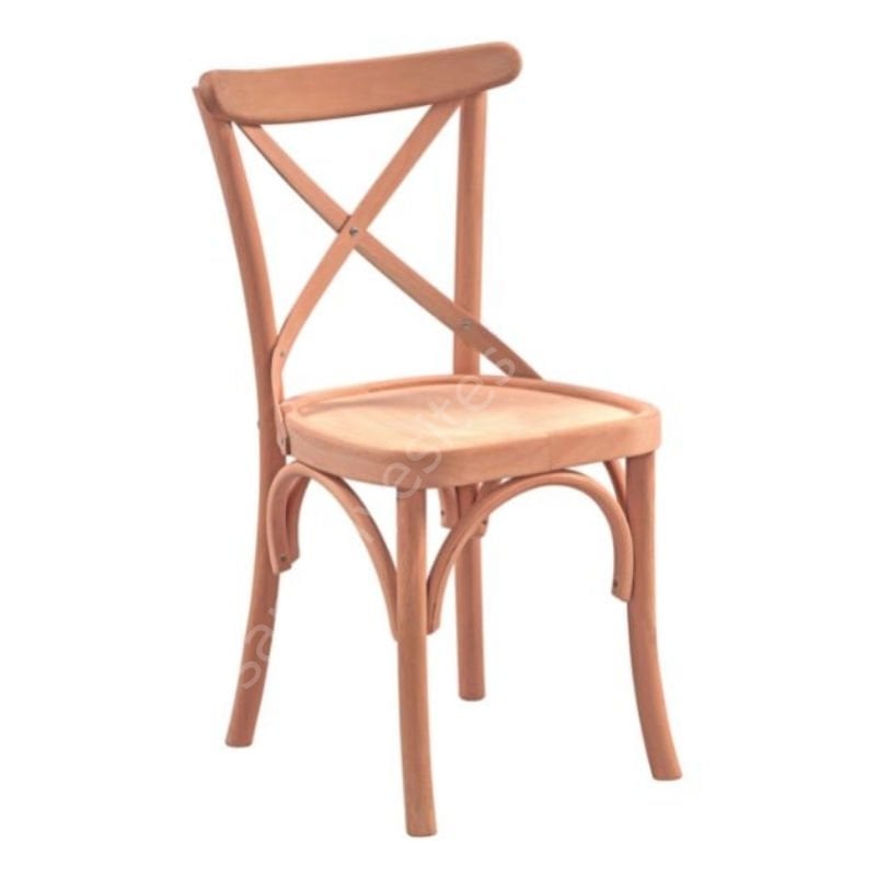 Ham Tonet Çapraz Sırtlı Ahşap Sandalye