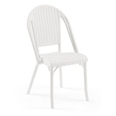 Flash Rattan Görünümlü Plastik Sandalye Beyaz