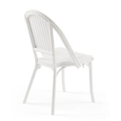 Flash Rattan Görünümlü Plastik Sandalye Beyaz