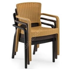 Sidney 90x150 cm Rattan 6 Kişilik Camlı Masa Takımı