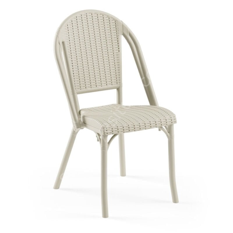 Flash Rattan Görünümlü Plastik Sandalye Bej