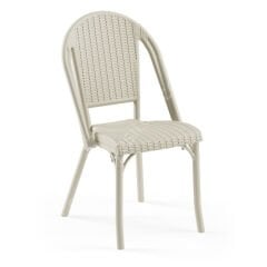 Flash Rattan Görünümlü Plastik Sandalye Bej