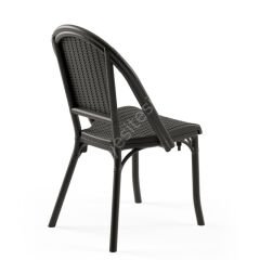 Flash Rattan Görünümlü Plastik Sandalye Siyah
