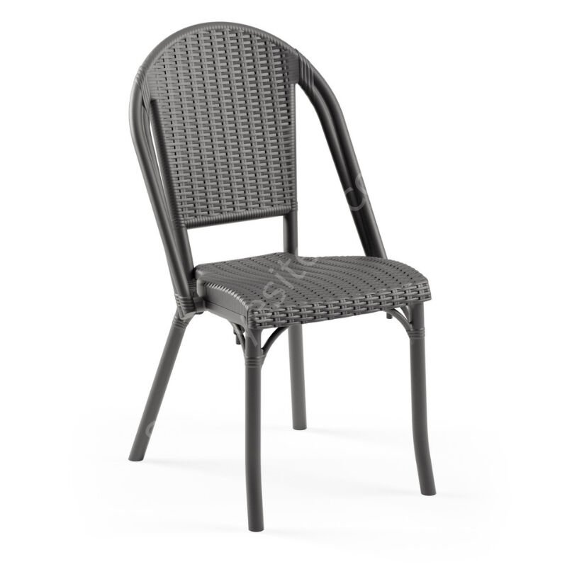 Flash Rattan Görünümlü Plastik Sandalye Antrasit