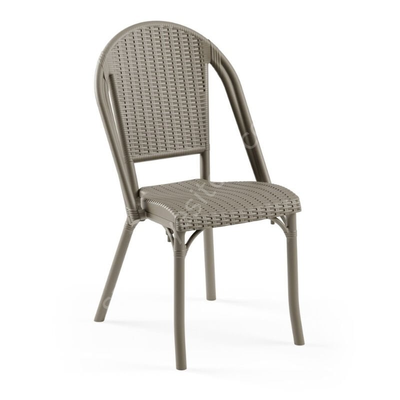 Flash Rattan Görünümlü Plastik Sandalye Vizon