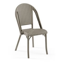 Flash Rattan Görünümlü Plastik Sandalye Vizon