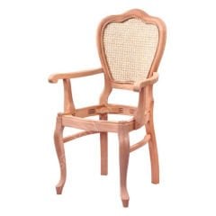 Hasırlı Klasik Kollu Ham Ahşap Sandalye 002