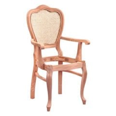 Hasırlı Klasik Kollu Ham Ahşap Sandalye 002