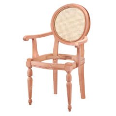 Aras Hasırlı Kollu Ham Ahşap Sandalye