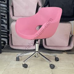 Store Krom Ayaklı Çalışma Koltuğu Lila