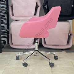 Store Krom Ayaklı Çalışma Koltuğu Lila