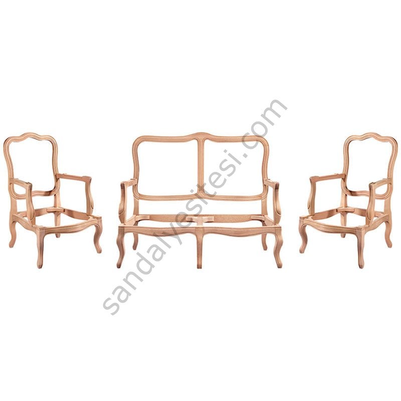 İtalyan Ham Ahşap Çay Takımı