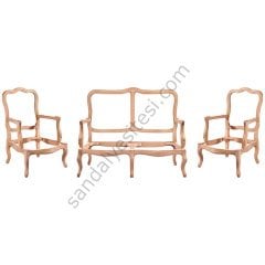 İtalyan Ham Ahşap Çay Takımı