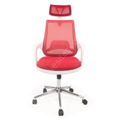 Regal Başlıklı Çalışma Koltuğu Kırmızı