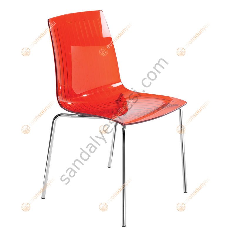 Tokyo Metal Ayaklı Polikarbon Sandalye Kırmızı