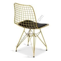Kafes Tel Sandalye Gold