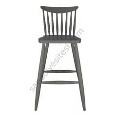Kırlangıç Ahşap Bar Sandalyesi Koyu Gri