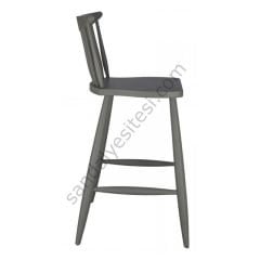 Kırlangıç Ahşap Bar Sandalyesi Koyu Gri