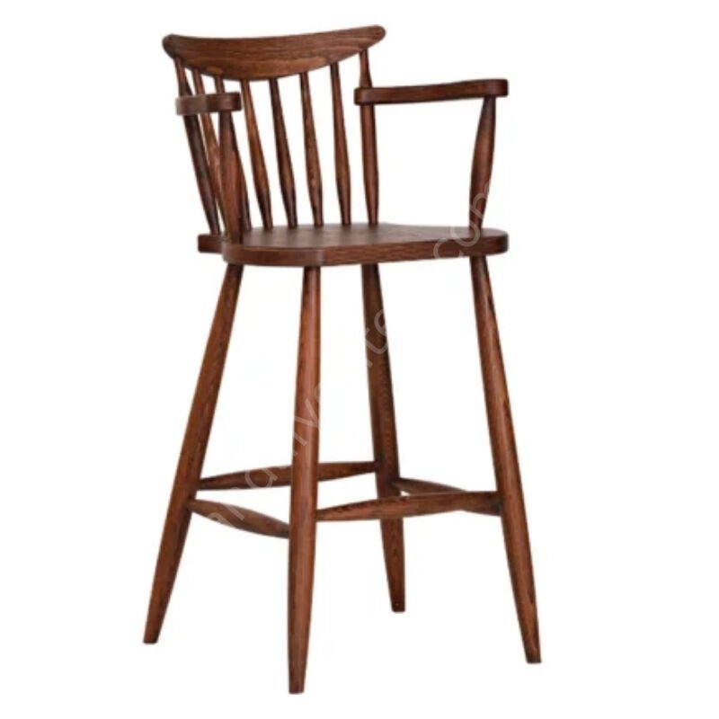 Kırlangıç Kollu Ahşap Lüx Bar Sandalyesi