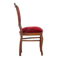 Klasik Ahşap Sandalye Ceviz Kırmızı